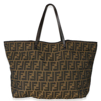 Fendi Tobacco Zucca Canvas Medium Roll Tote Handbag id