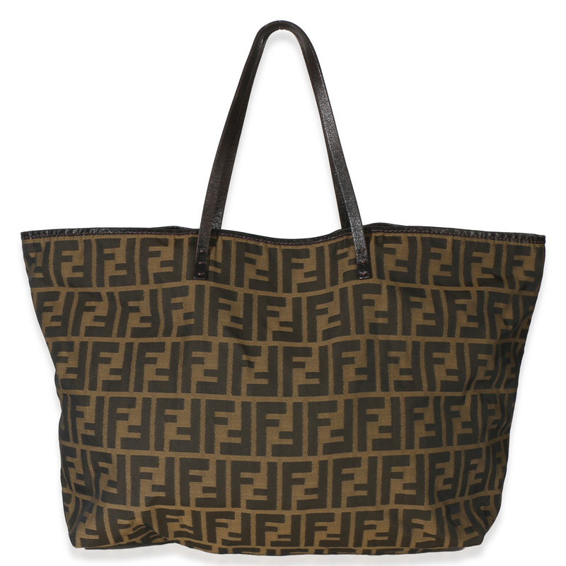 Fendi Tobacco Zucca Canvas Medium Roll Tote Handbag id