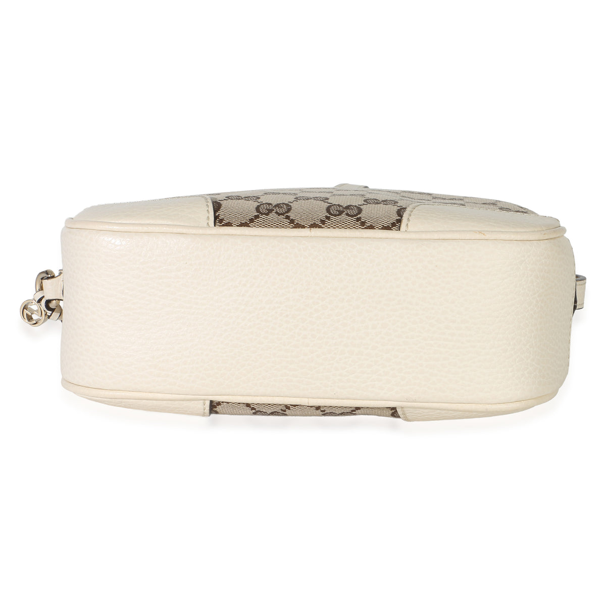 Gucci Cream Dollar Calfskin Beige GG Canvas Bree Mini Messenger Bag Handbag 5