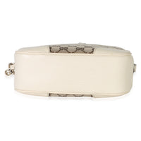 Gucci Cream Dollar Calfskin Beige GG Canvas Bree Mini Messenger Bag Handbag 5