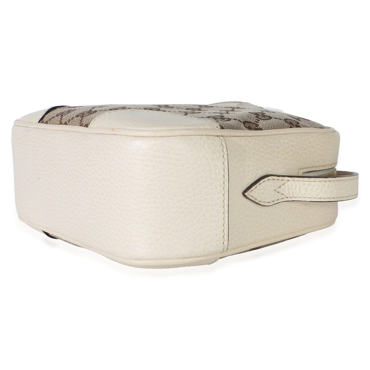Gucci Cream Dollar Calfskin Beige GG Canvas Bree Mini Messenger Bag Handbag 6