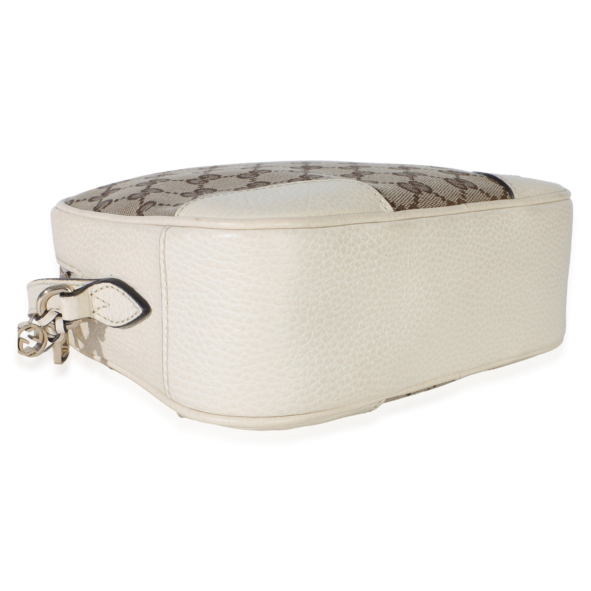 Gucci Cream Dollar Calfskin Beige GG Canvas Bree Mini Messenger Bag Handbag 7