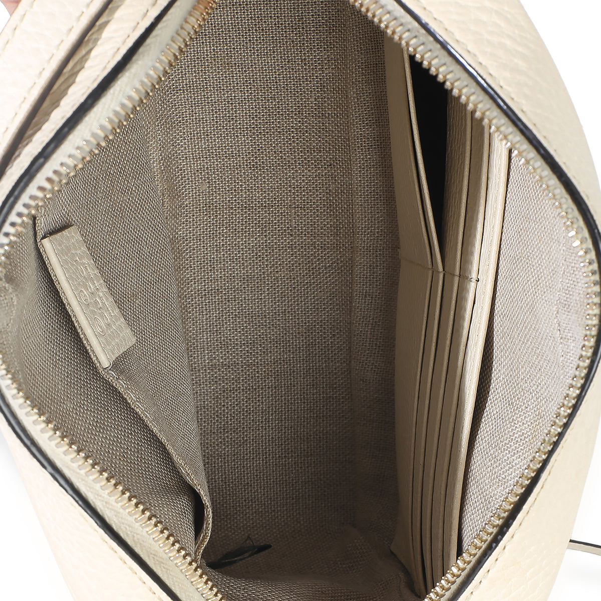 Gucci Cream Dollar Calfskin Beige GG Canvas Bree Mini Messenger Bag Handbag 9