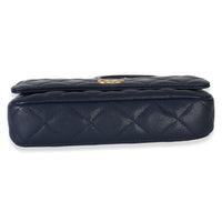 Chanel Navy Quilted Caviar Twist Your Buttons Phone Holder With Chain Handbag 5