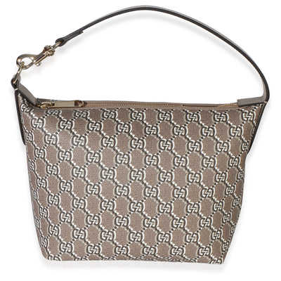 Gucci Taupe GG Shadow Monogram Canvas Super Mini Ophidia Hobo Handbag fv