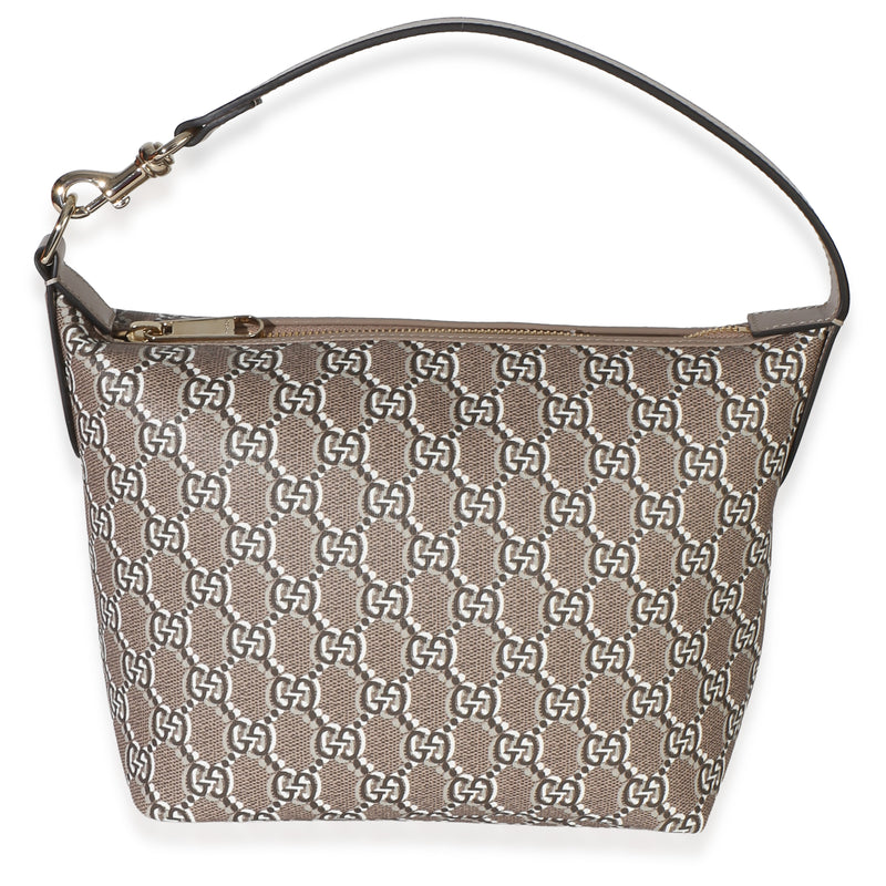 Gucci Taupe GG Shadow Monogram Canvas Super Mini Ophidia Hobo Handbag fv