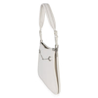 Gucci White Calfskin Horsebit Slim Shoulder Bag Handbag 2