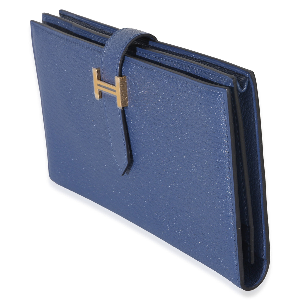 Hermès Bleu Brighton Chevre Mysore Bearn Wallet GHW Wallet 2