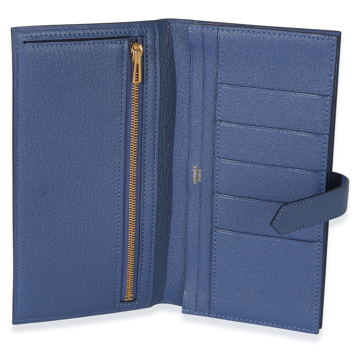Hermès Bleu Brighton Chevre Mysore Bearn Wallet GHW Wallet 9