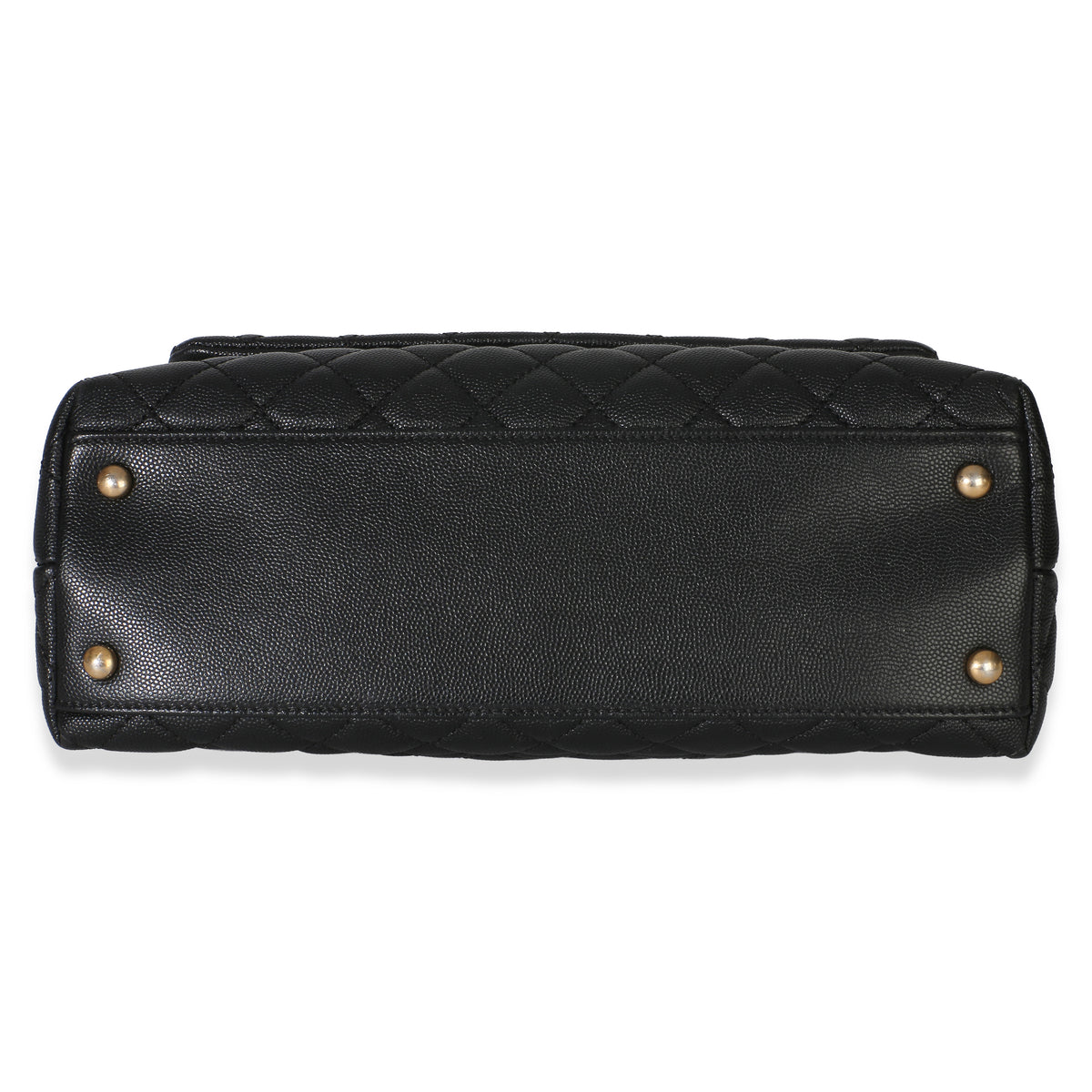 Chanel Black Quilted Caviar Lizard Medium Coco Top Handle Bag Handbag 5