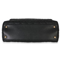 Chanel Black Quilted Caviar Lizard Medium Coco Top Handle Bag Handbag 5
