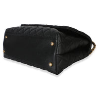 Chanel Black Quilted Caviar Lizard Medium Coco Top Handle Bag Handbag 6