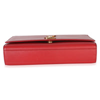 Saint Laurent Red Grain De Poudre Medium Kate Chain Bag Handbag 4
