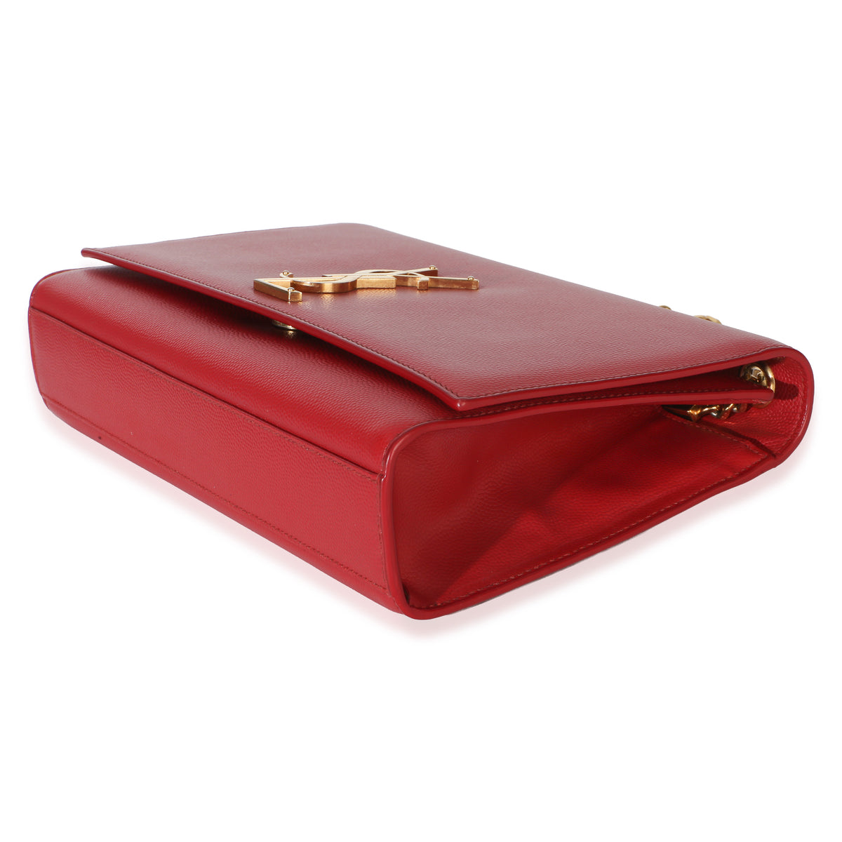 Saint Laurent Red Grain De Poudre Medium Kate Chain Bag Handbag 5