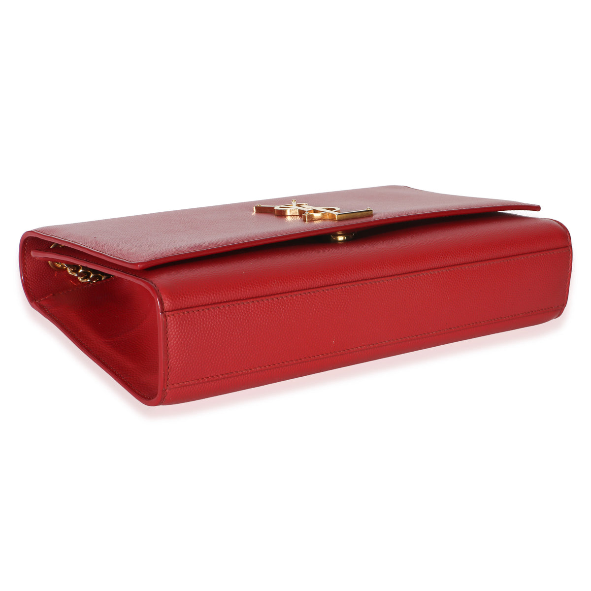 Saint Laurent Red Grain De Poudre Medium Kate Chain Bag Handbag 6