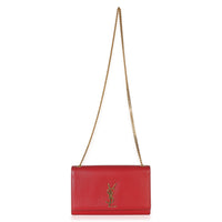 Saint Laurent Red Grain De Poudre Medium Kate Chain Bag Handbag 8