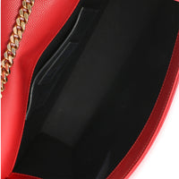 Saint Laurent Red Grain De Poudre Medium Kate Chain Bag Handbag 9