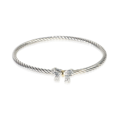David Yurman Yellow Gold & Sterling Silver  Cable Bow Bracelet fv