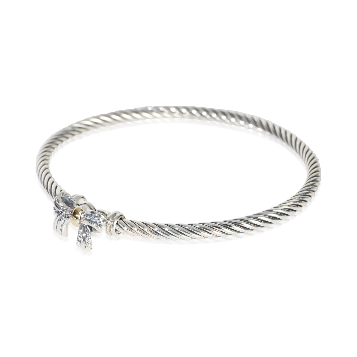 David Yurman Yellow Gold & Sterling Silver  Cable Bow Bracelet 2