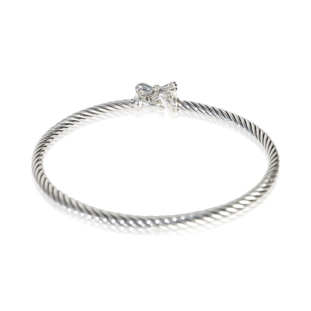 David Yurman Yellow Gold & Sterling Silver  Cable Bow Bracelet 3