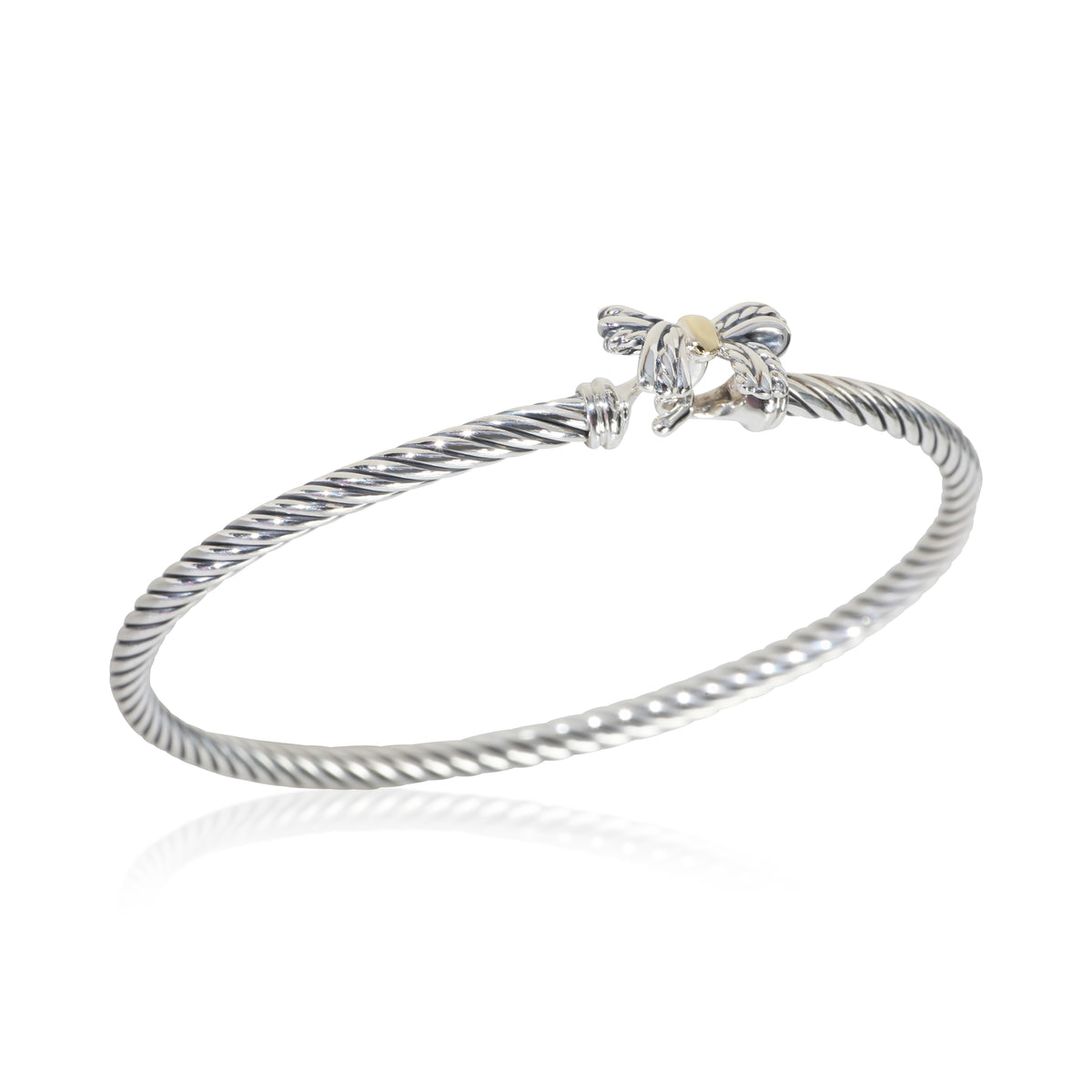 David Yurman Yellow Gold & Sterling Silver  Cable Bow Bracelet 4