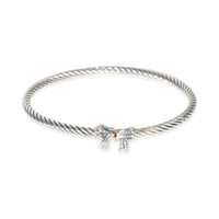 David Yurman Yellow Gold & Sterling Silver  Cable Bow Bracelet fv