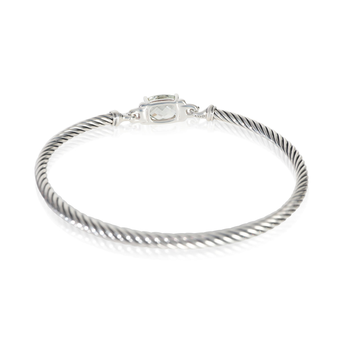 David Yurman Sterling Silver Prasiolite and Diamond Wheaton Bracelet 3