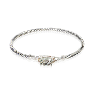 David Yurman Sterling Silver Prasiolite and Diamond Wheaton Bracelet fv