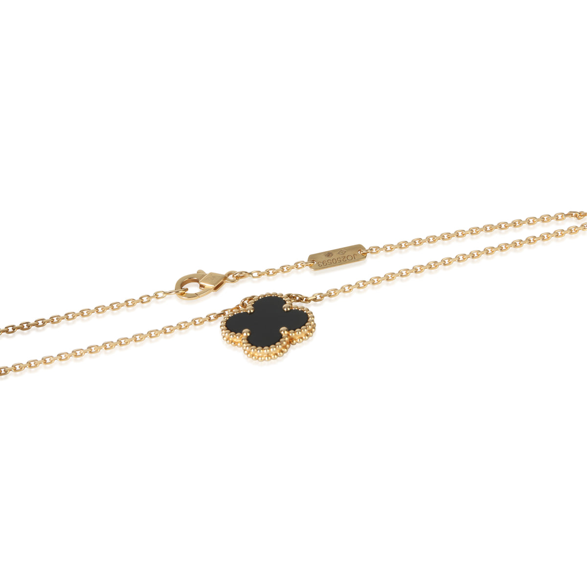 Van Cleef & Arpels Yellow Gold Onyx Vintage Alhambra Pendant 2