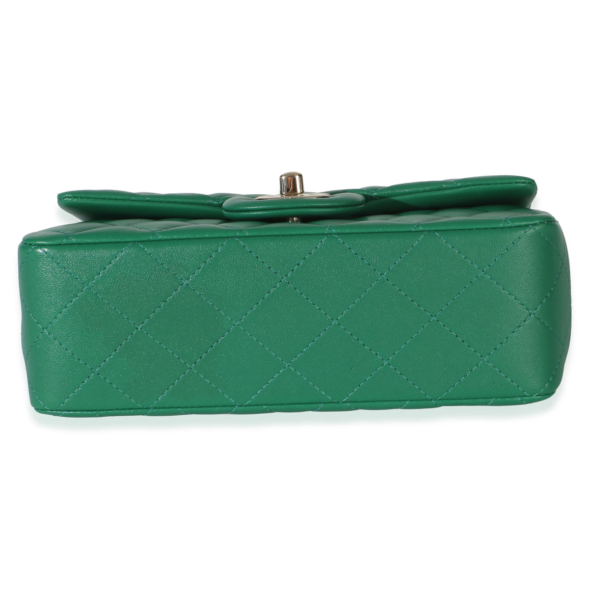 Chanel Green Quilted Lambskin Mini Top Handle Rectangular Flap Bag Handbag 5