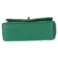 Chanel Green Quilted Lambskin Mini Top Handle Rectangular Flap Bag Handbag 5