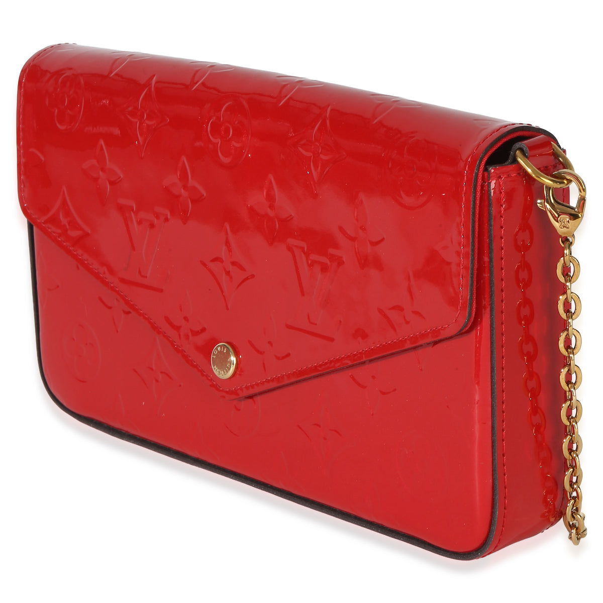 Louis Vuitton Red Monogram Vernis Felicie Pochette Handbag 2