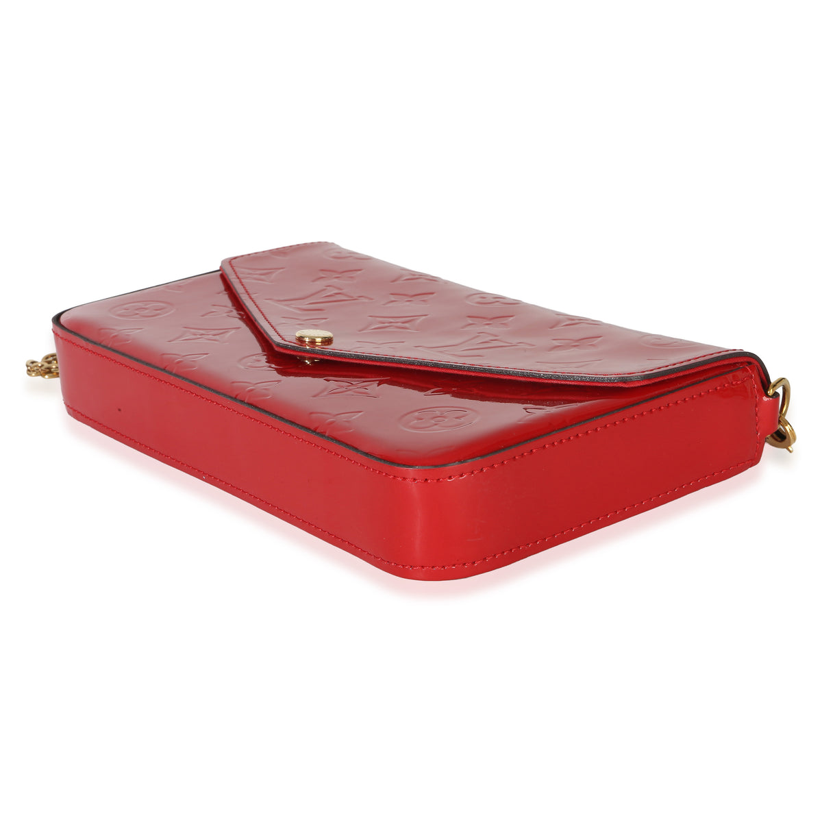 Louis Vuitton Red Monogram Vernis Felicie Pochette Handbag 6
