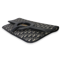 Christian Dior Navy Oblique Canvas Fold Over Clutch Handbag 10