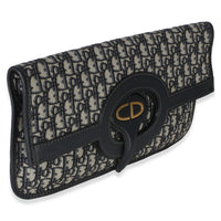 Christian Dior Navy Oblique Canvas Fold Over Clutch Handbag 3