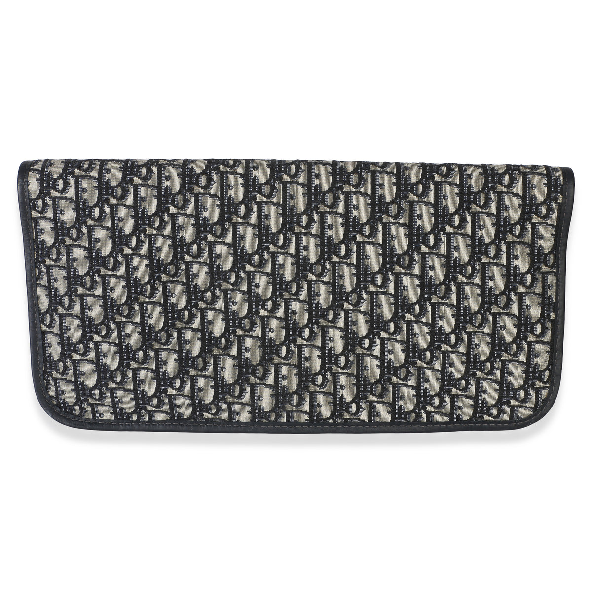 Christian Dior Navy Oblique Canvas Fold Over Clutch Handbag 4