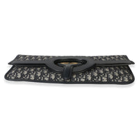 Christian Dior Navy Oblique Canvas Fold Over Clutch Handbag 5