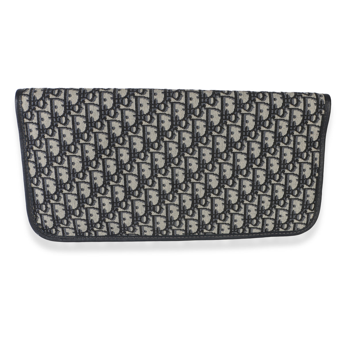 Christian Dior Navy Oblique Canvas Fold Over Clutch Handbag 8