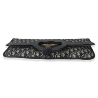 Christian Dior Navy Oblique Canvas Fold Over Clutch Handbag 9
