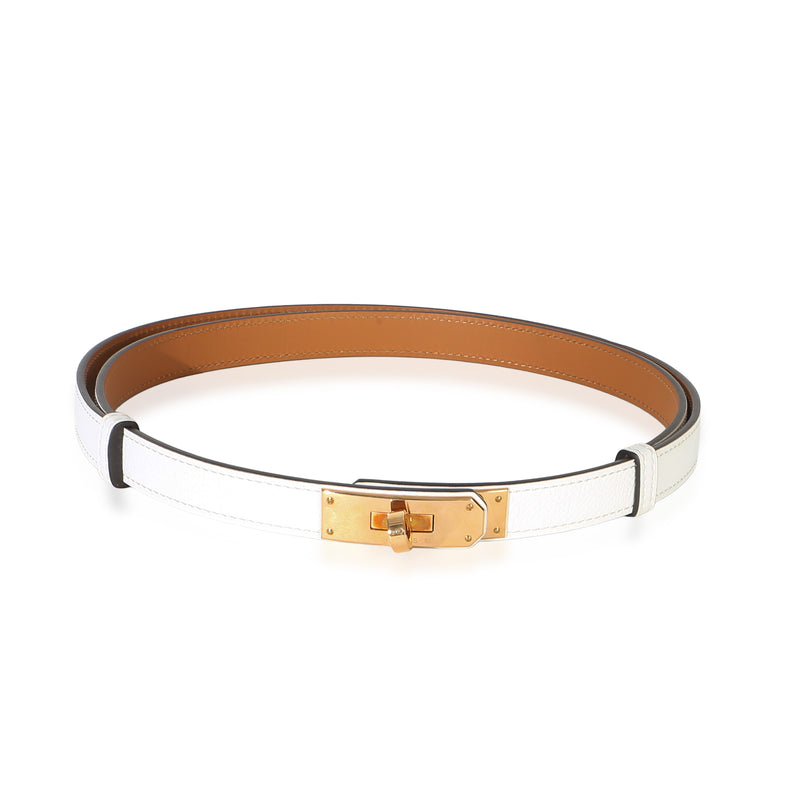 Hermès Blanc Epsom Kelly Belt 18 RGHW id