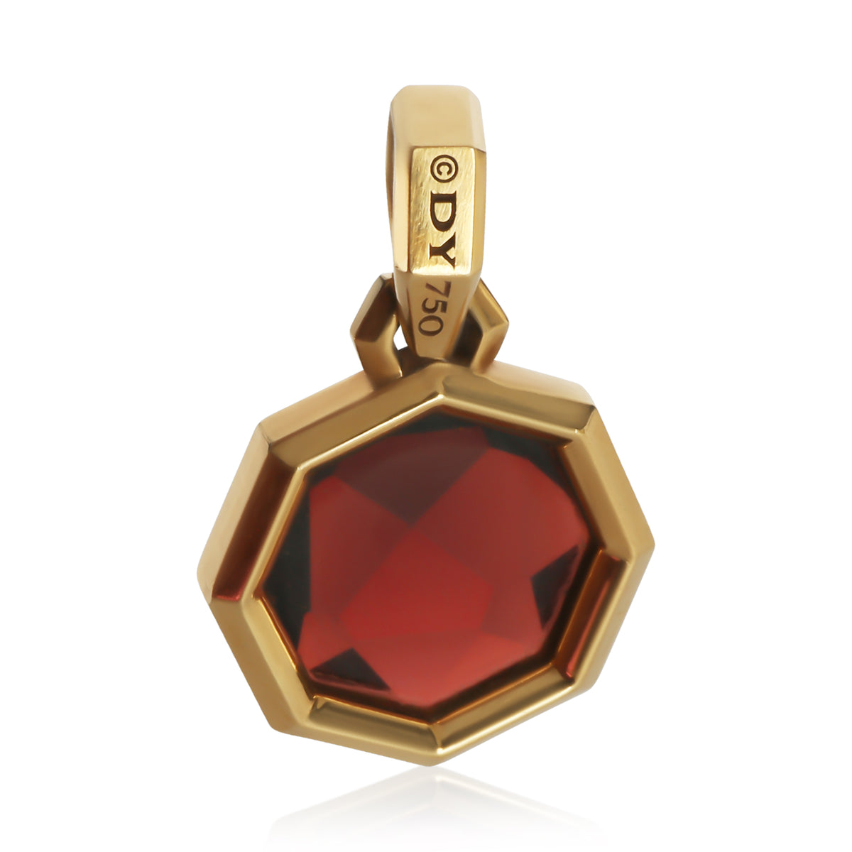 David Yurman Yellow Gold Garnet Pendant 3