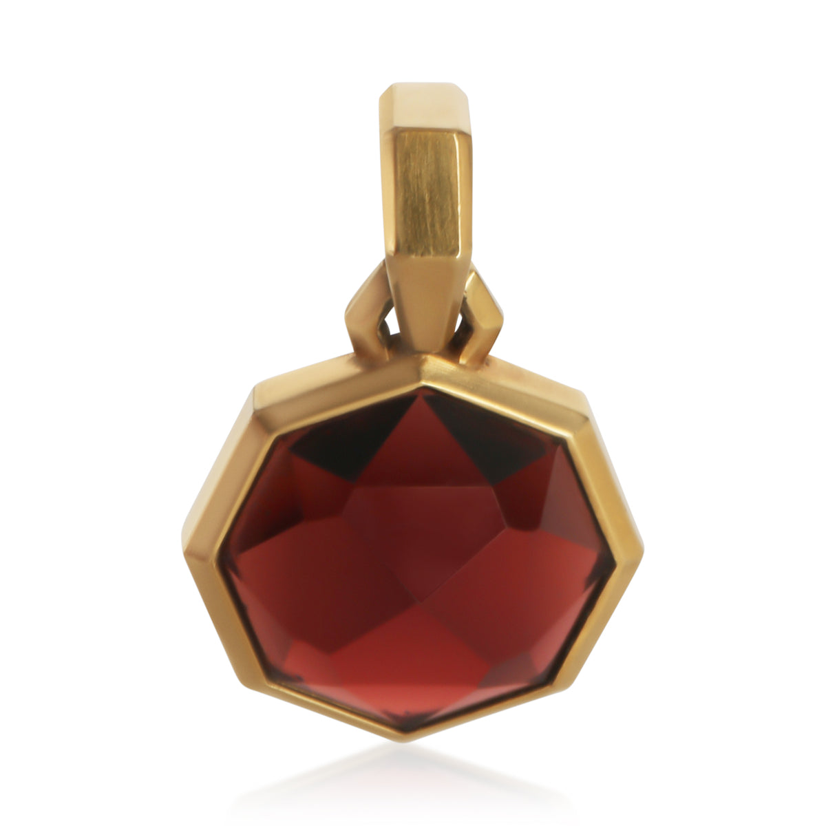 David Yurman Yellow Gold Garnet Pendant fv