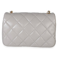 Chanel Grey Quilted Lambskin Mini Flap Bag Handbag 4