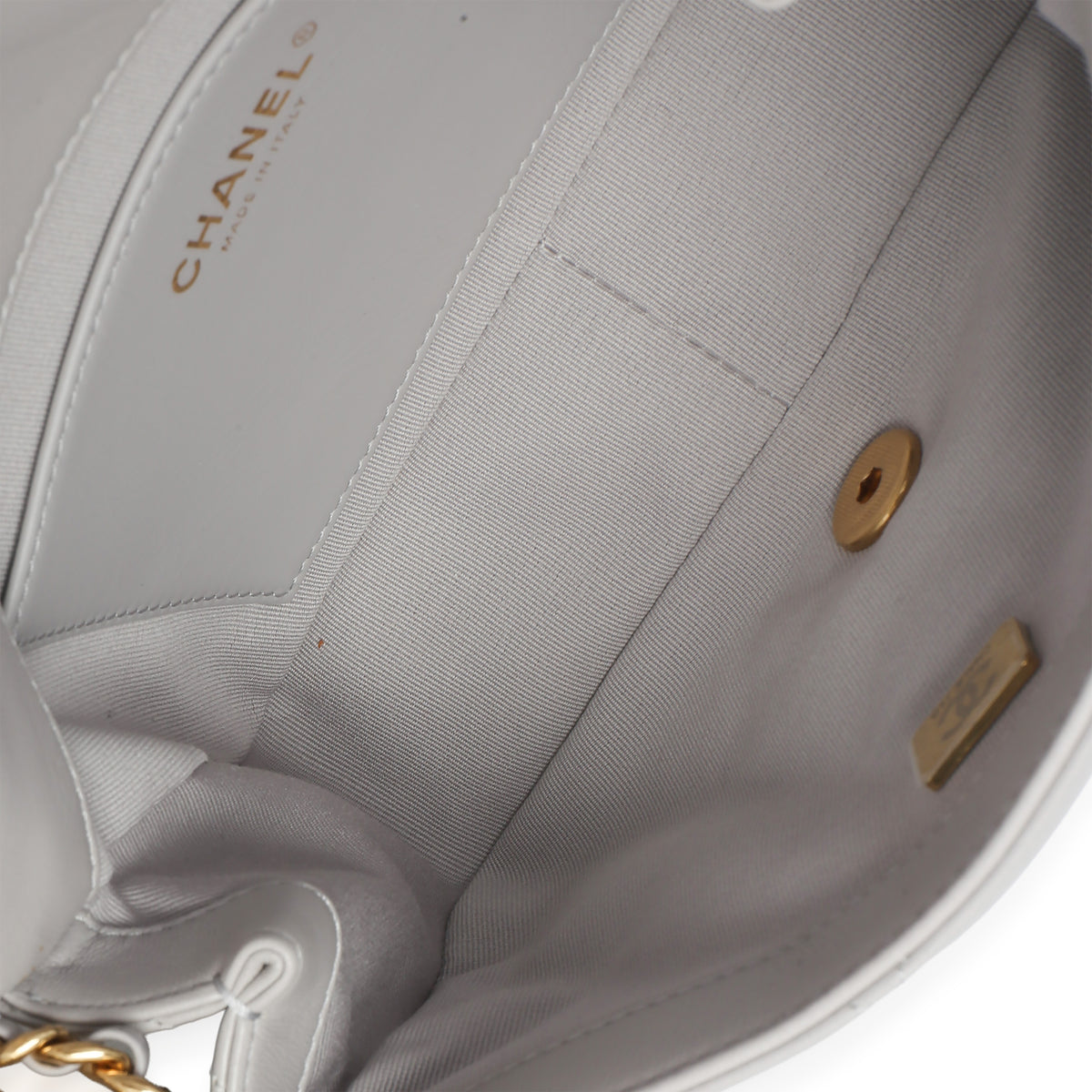 Chanel Grey Quilted Lambskin Mini Flap Bag Handbag 8