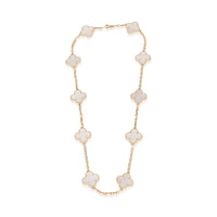 Van Cleef & Arpels Yellow Gold Mother Of Pearl Vintage Alhambra Necklace 3
