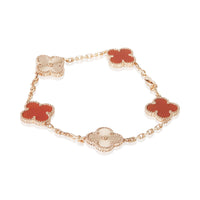 Van Cleef & Arpels Rose Gold Carnelian Vintage Alhambra Bracelet 2