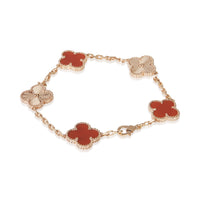 Van Cleef & Arpels Rose Gold Carnelian Vintage Alhambra Bracelet 3