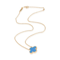 Van Cleef & Arpels Yellow Gold Agate Vintage Alhambra Pendant 4
