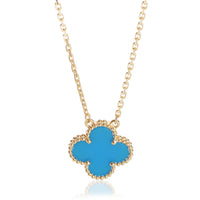 Van Cleef & Arpels Yellow Gold Agate Vintage Alhambra Pendant fv