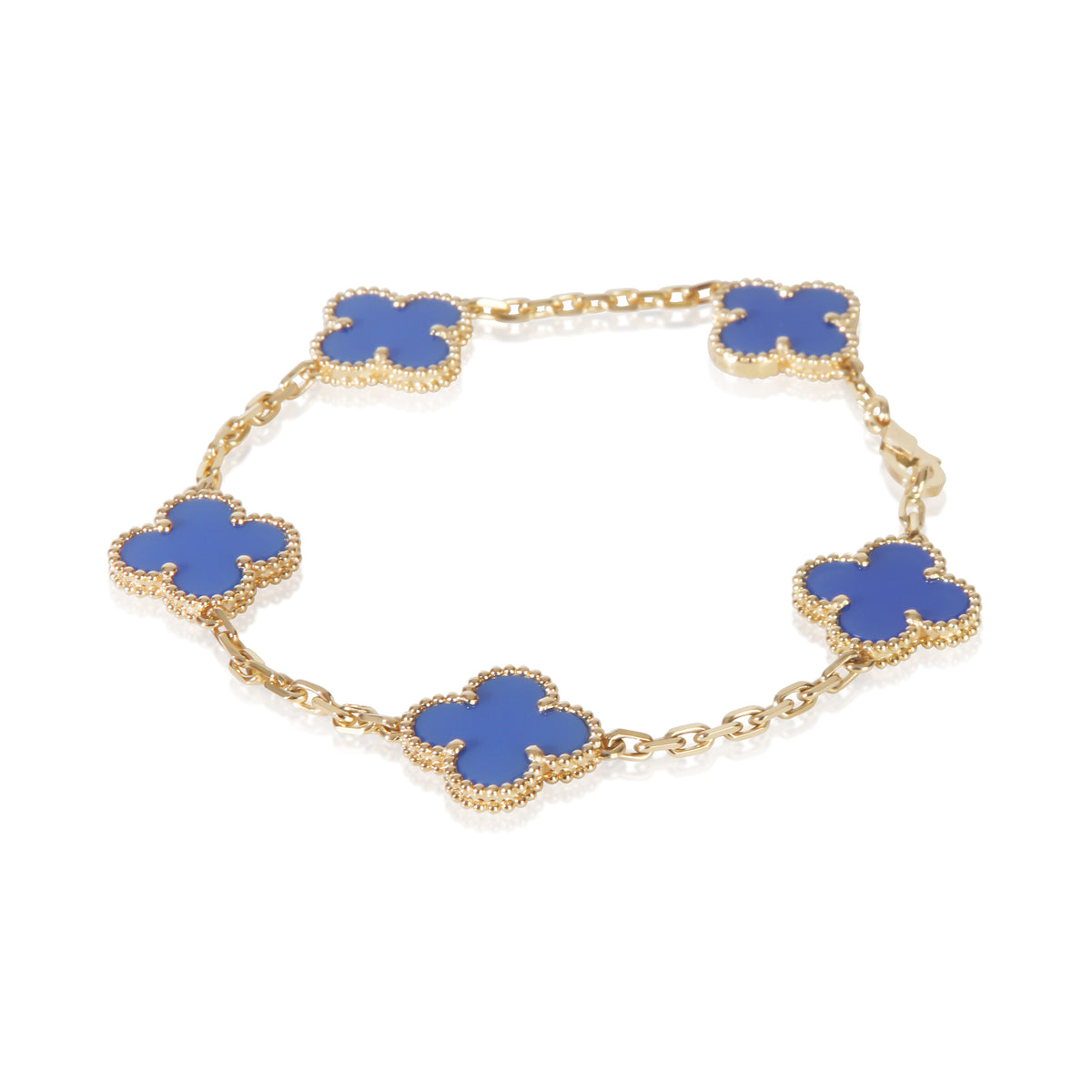 Van Cleef & Arpels Yellow Gold Agate Vintage Alhambra Bracelet 2
